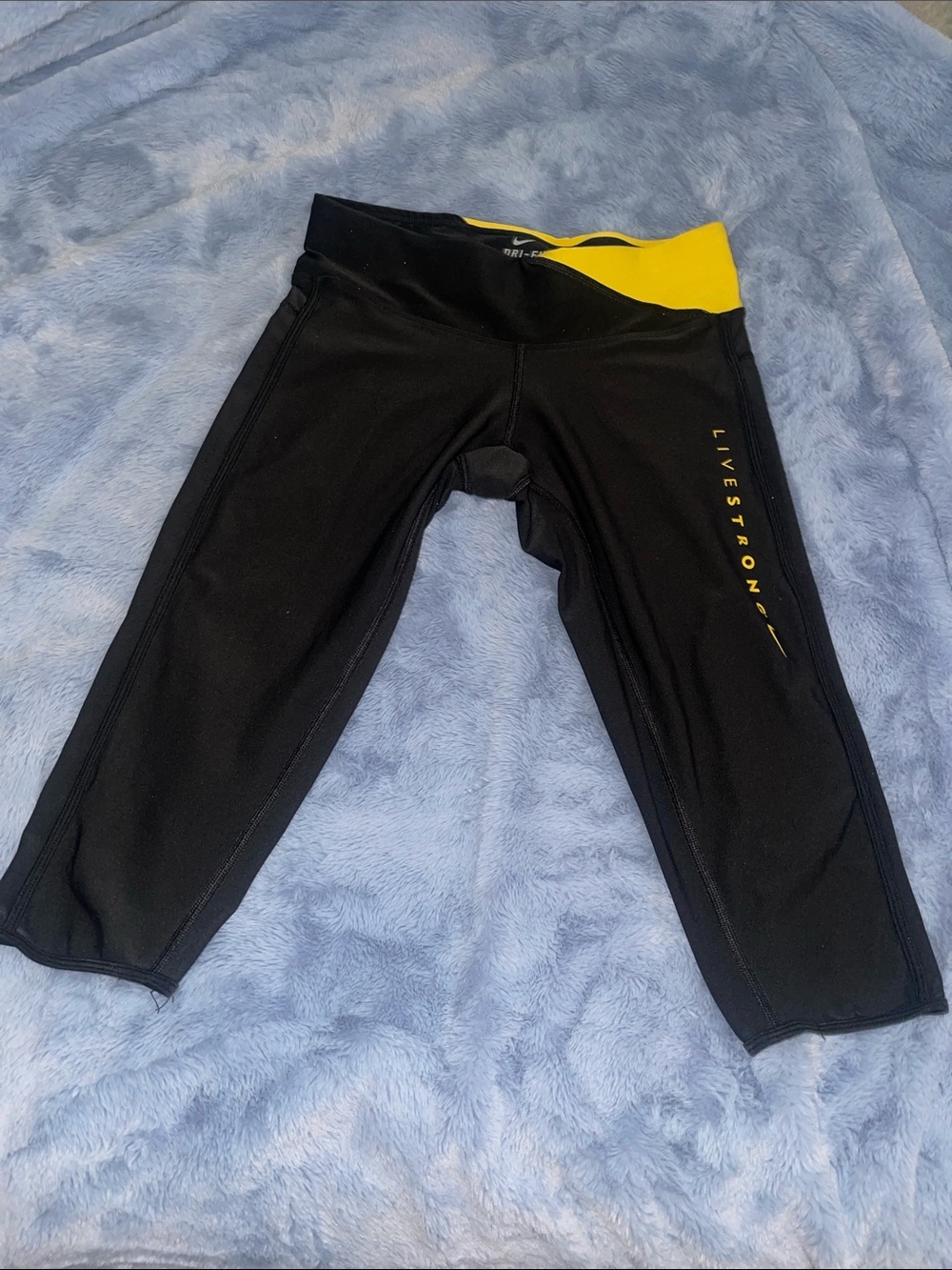 Nike Black & Yellow LiveStrong Capri Leggings